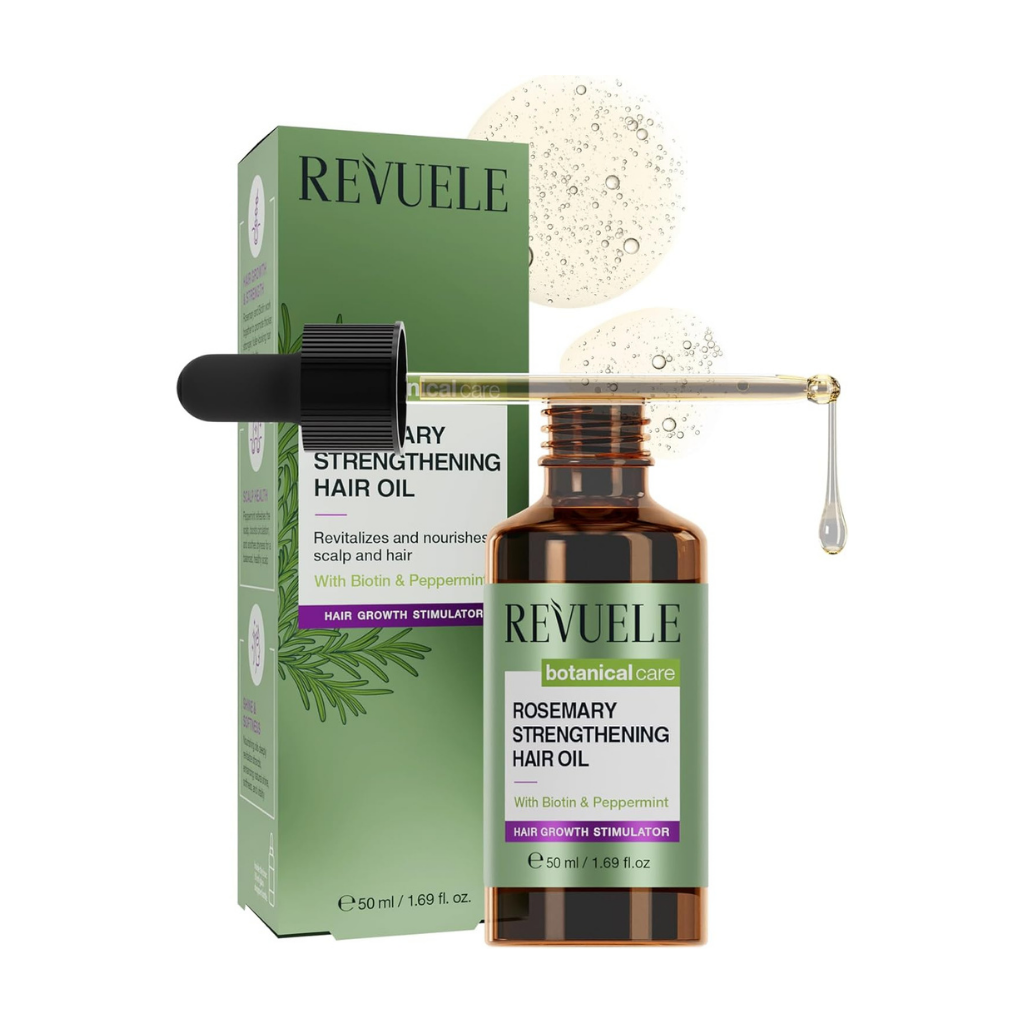 REVUELE Rosemary Strengthening Hair Oil – Huile Fortifiante au Romarin pour Cheveux Brillants et Forts