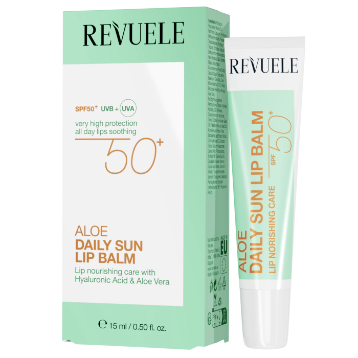 REVUELE Aloe Daily Sun Lip Balm SPF50+ – Baume à Lèvres Solaire Nourrissant à l’Aloe Vera
