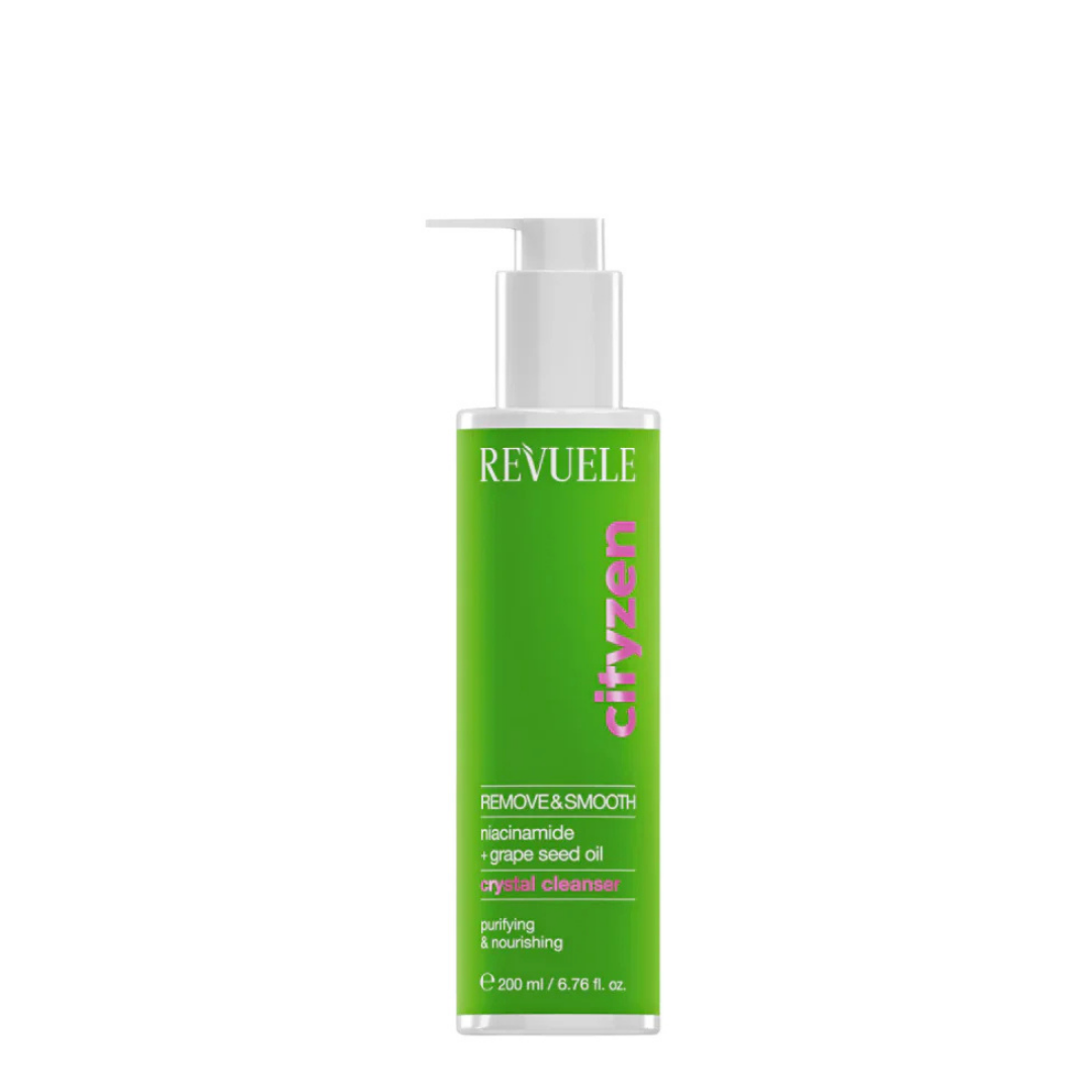REVUELE Remove & Smooth Crystal Cleanser 200 ml – Nettoyant Exfoliant Purifiant pour un Teint Éclatant